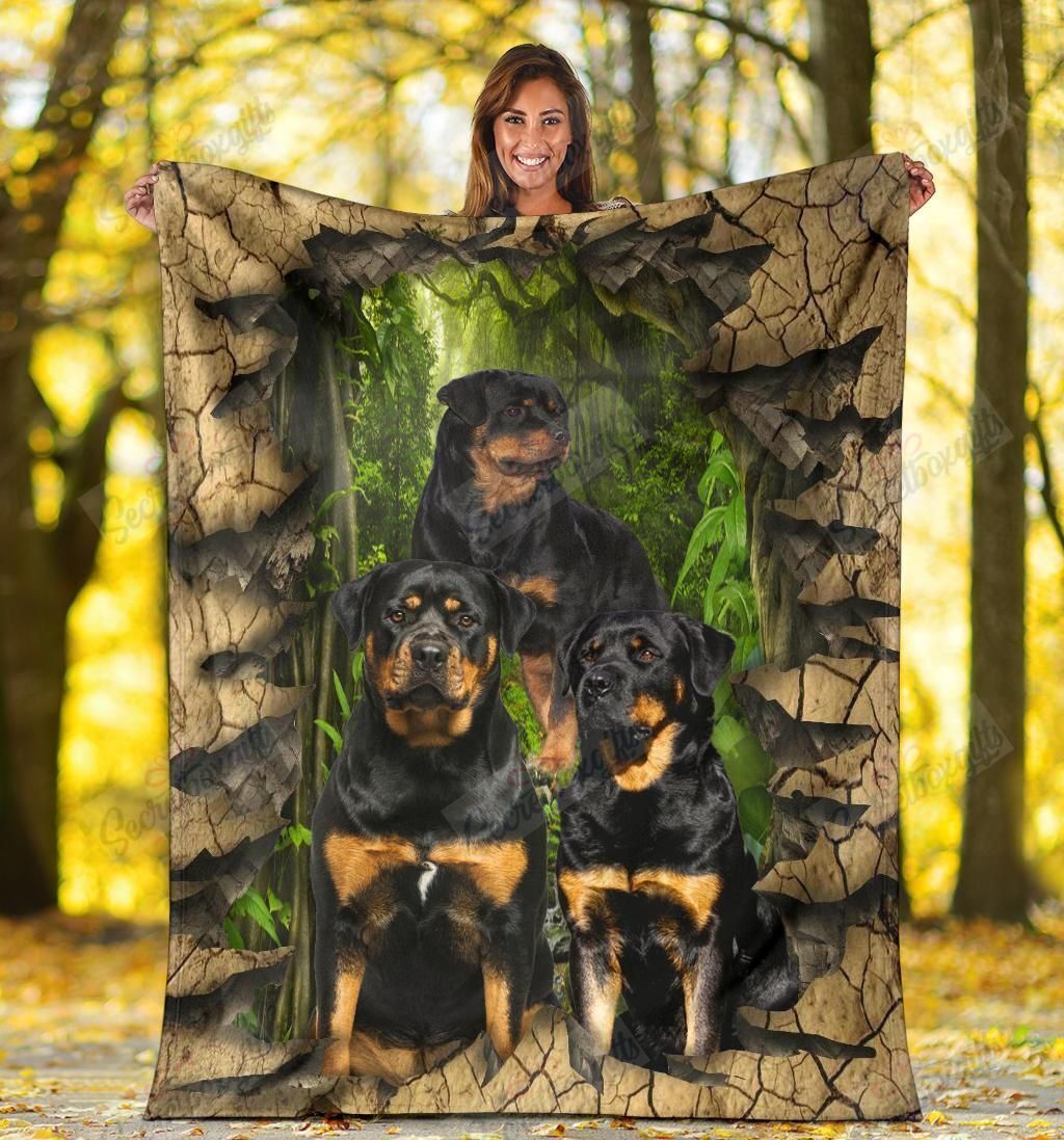 Rottweiler First Love Fleece Blanket