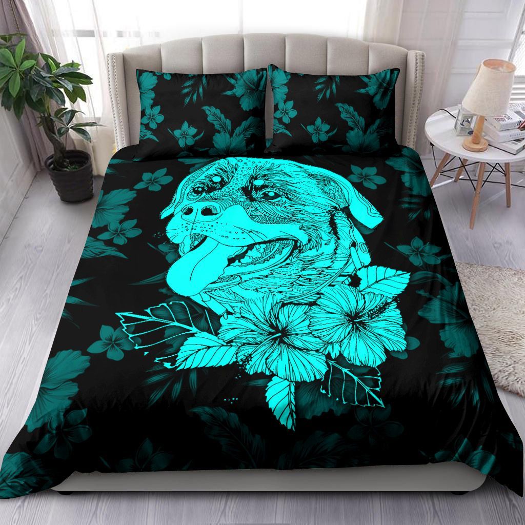 Rottweiler Hibiscus Bedding Set