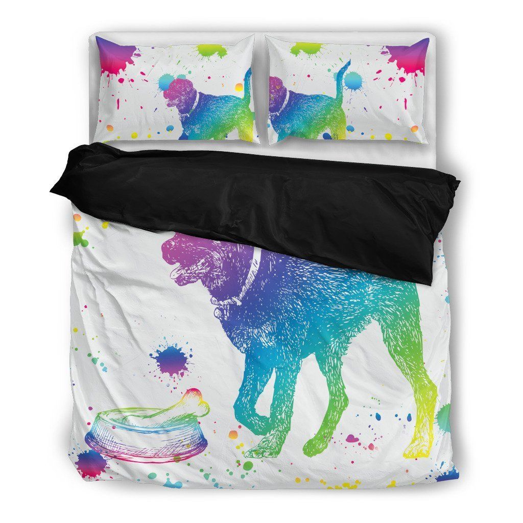 Rottweiler Watercolor White Background Bedding Set