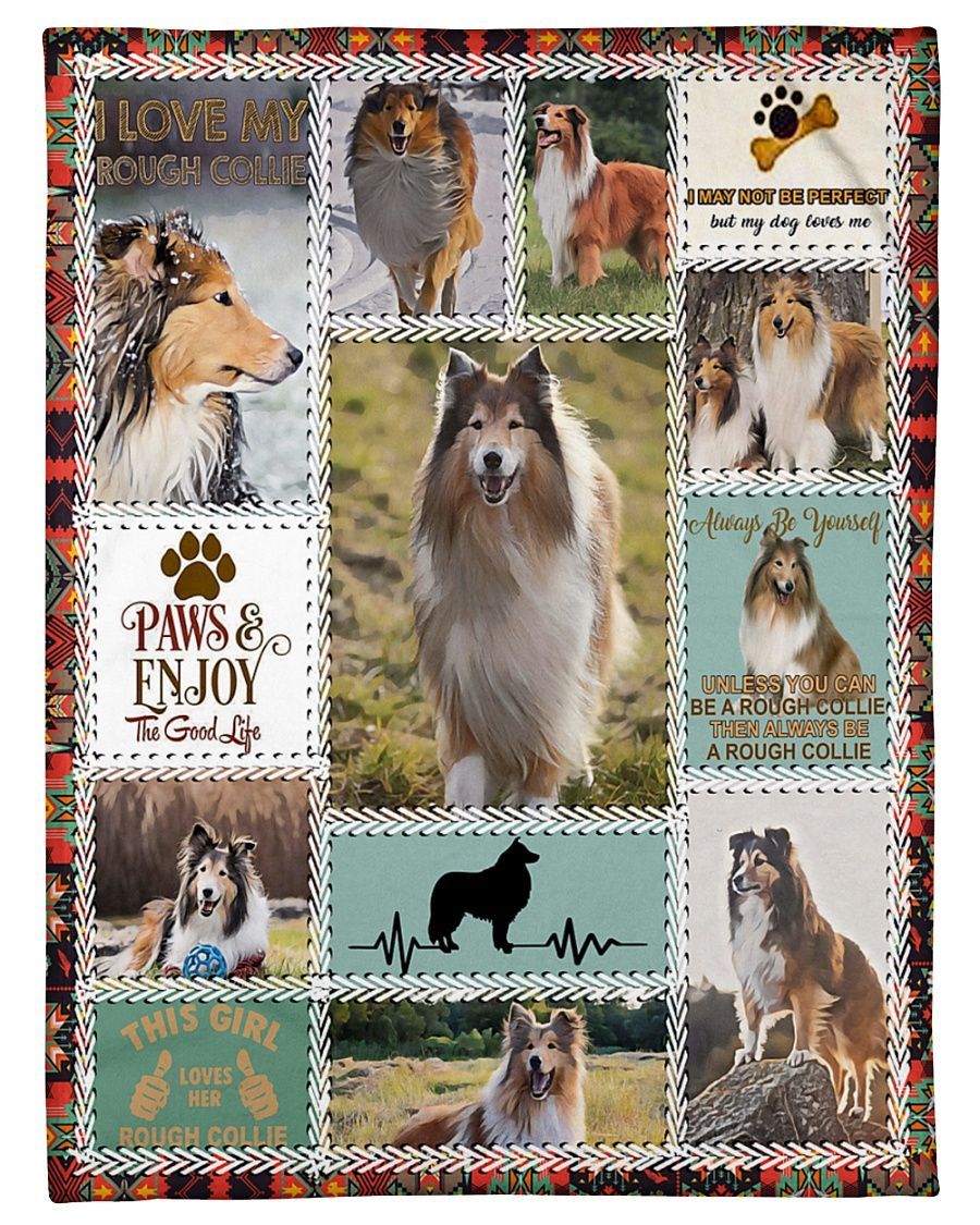 Rough Collie Anatomy Gift For Dog Lovers Sherpa Fleece Blanket
