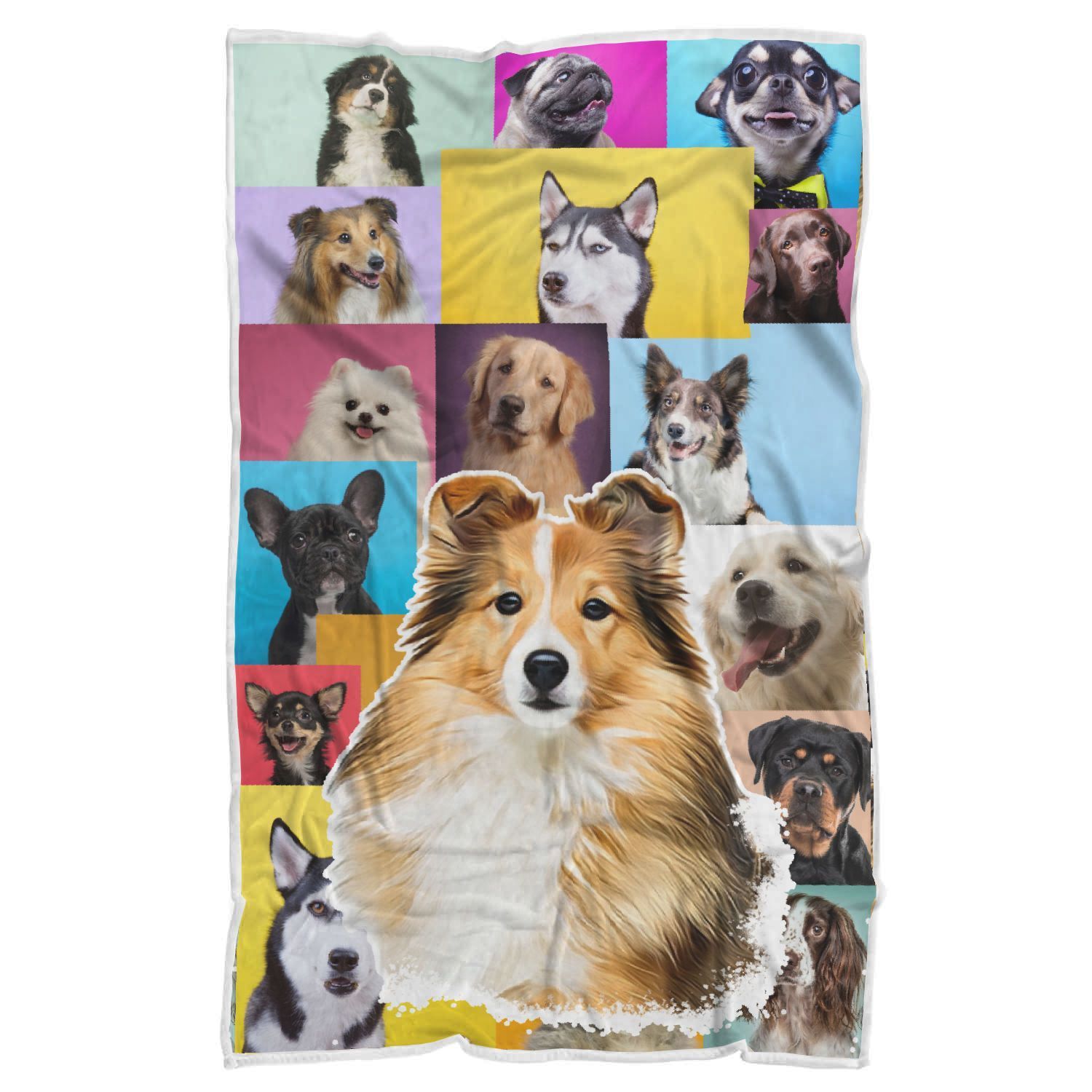 Rough Collie Dog Sherpa Fleece Blanket
