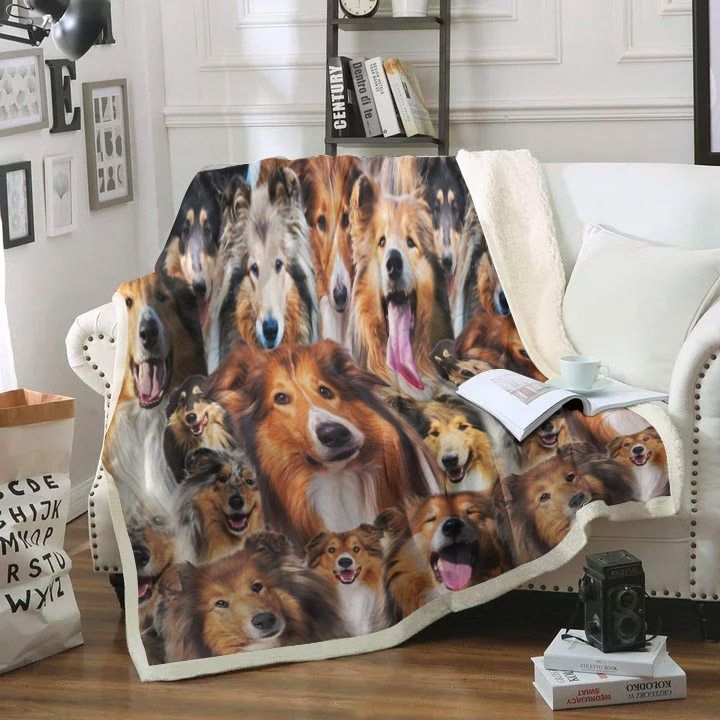 Rough Collie Dog Sherpa Fleece