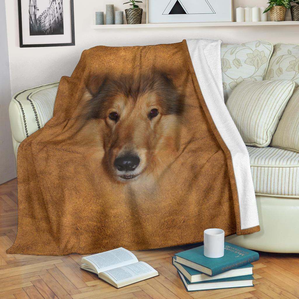 Rough Collie Face Hair Blanket