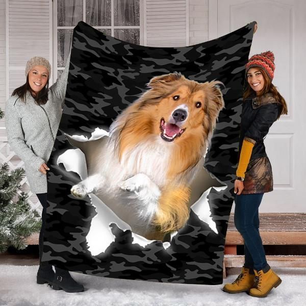 Rough Collie Lovely Dog Sherpa Fleece Blanket