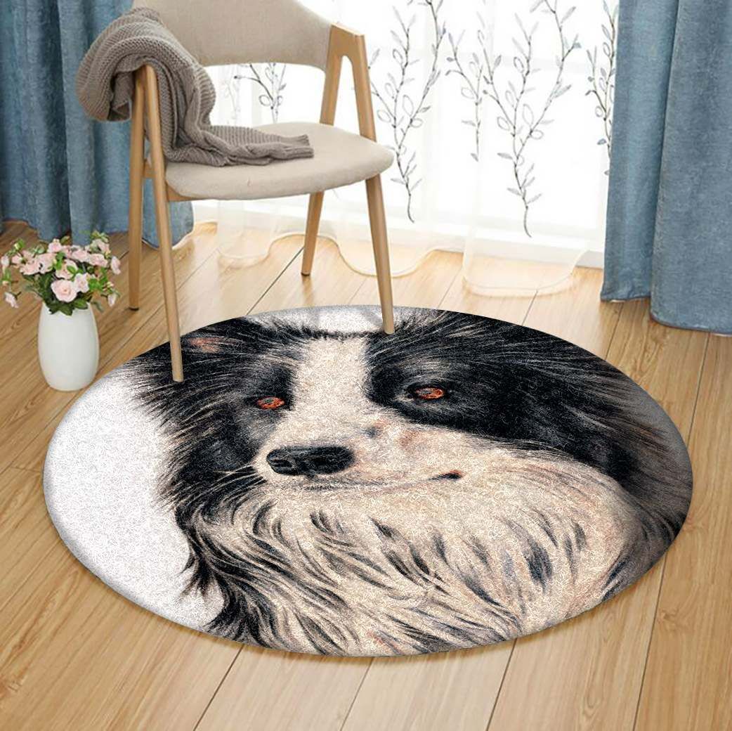 Rough Collie Round Carpet