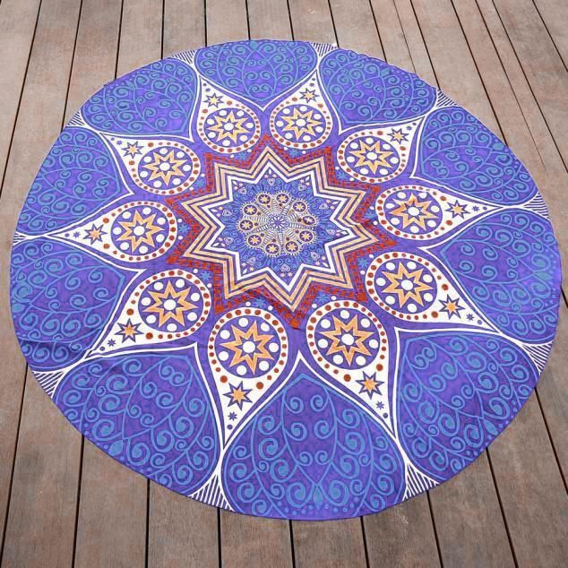 Round Hippie Chiffon Pattern Round Beach Towel