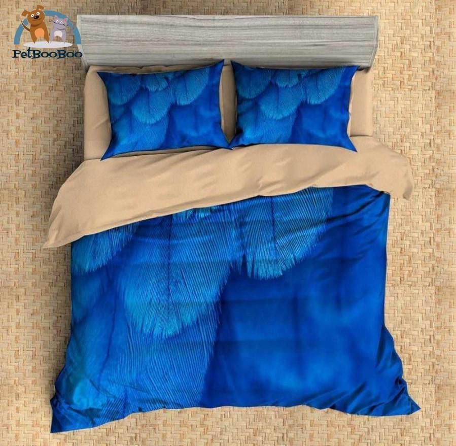 Royal Blue Feathers Bedding Set