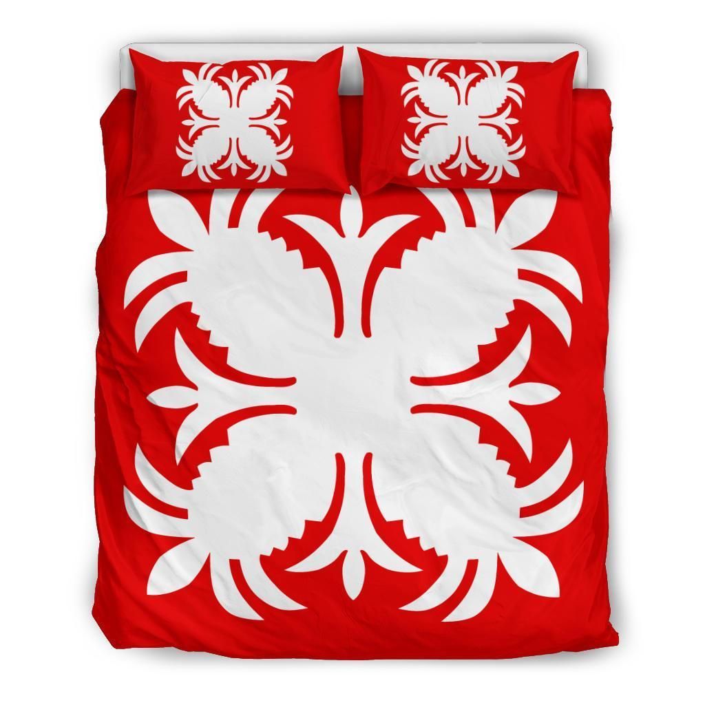 Royal Pattern Red And White Style Bedding Set