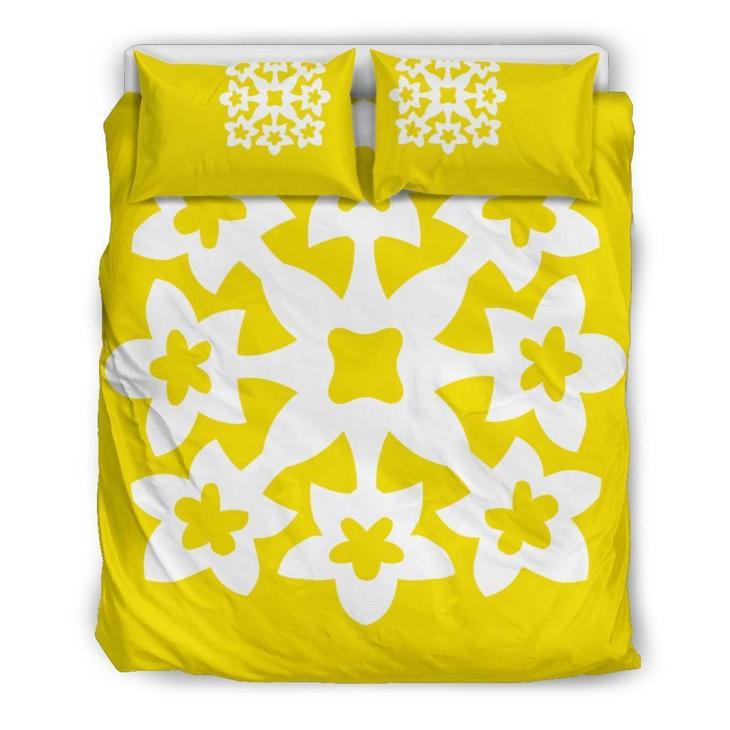 Royal Pattern White Yellow Bedding Set