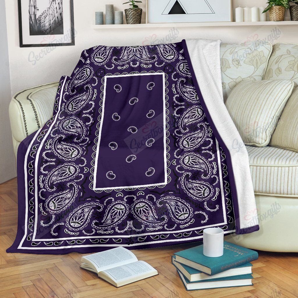 Royal Purple Bandana Fleece Blanket