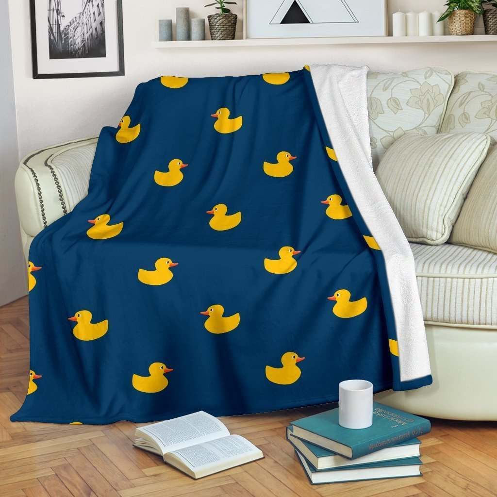 Rubber Duck Polka Dot Sherpa Fleece Blanket