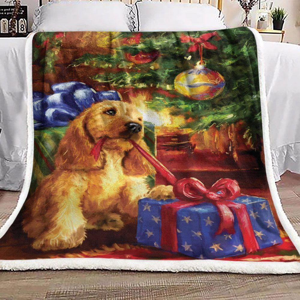 Ruby King Charles Dog Sherpa Fleece Blanket