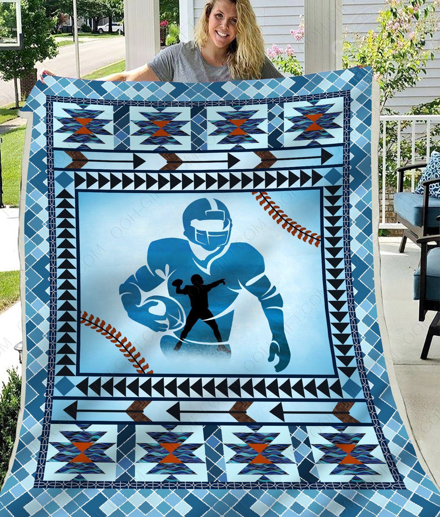 Rugby Player Gift For Grandson Fleece Blanket