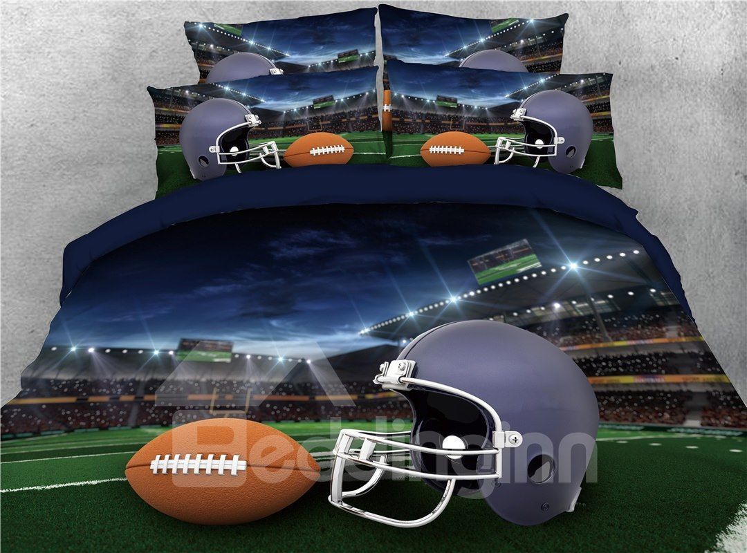 Rugby Playing Field and Helmet Bedding Set