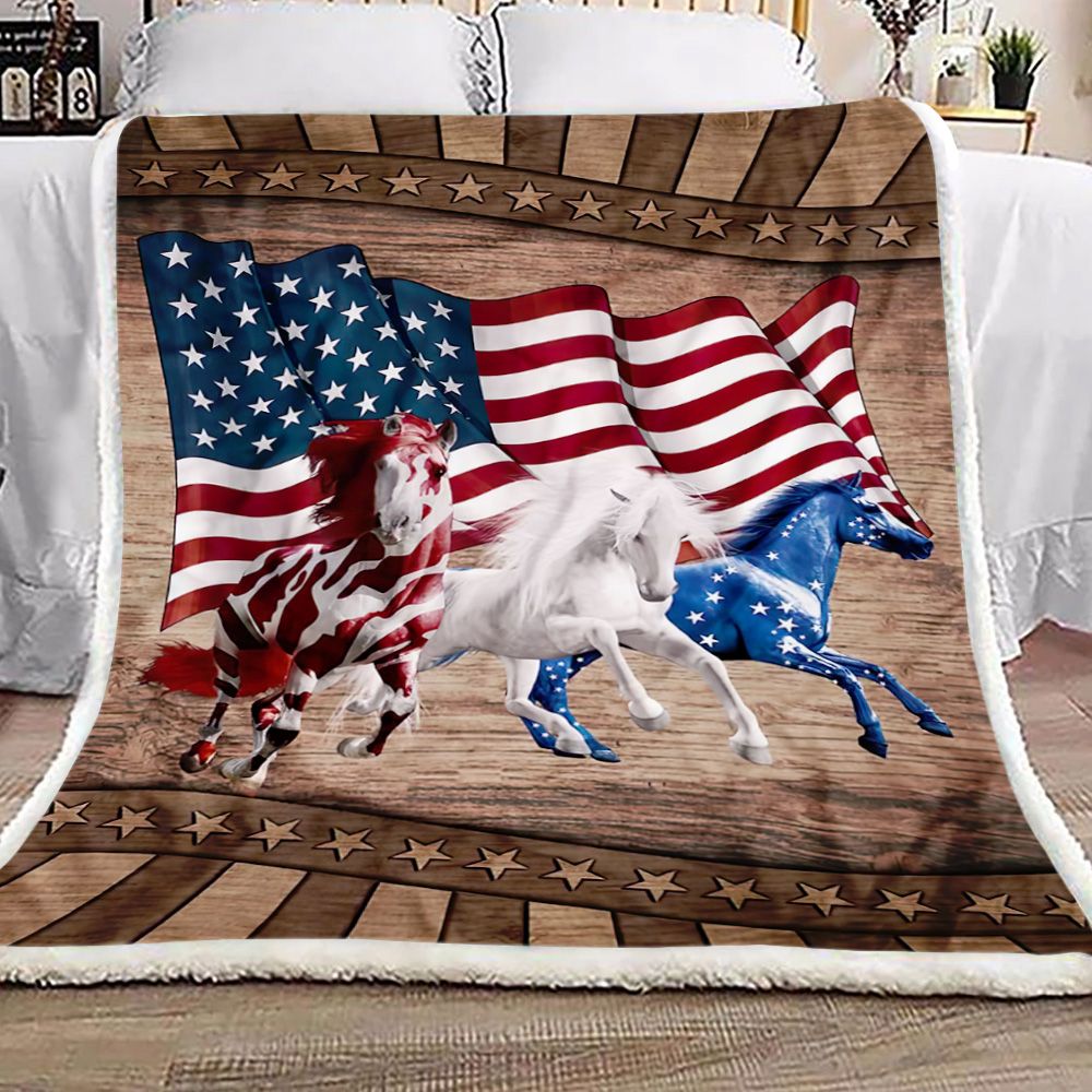 Running Horse American Fleece Blanket