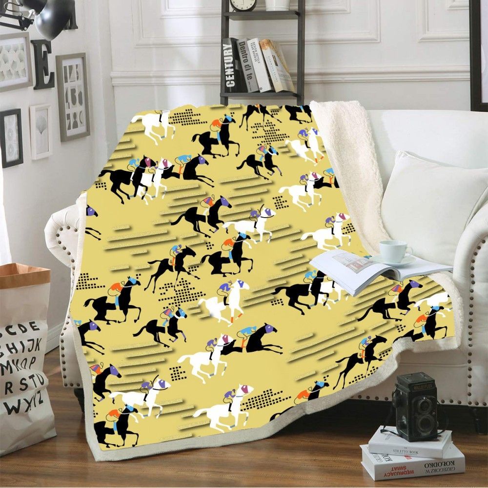 Running Horse Sherpa Fleece Blanket