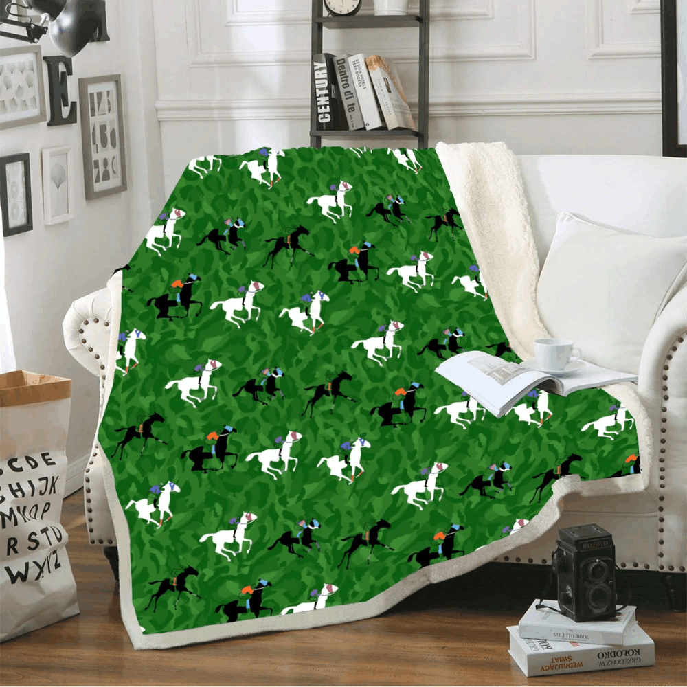 Running Horse Sherpa Fleece Blanket
