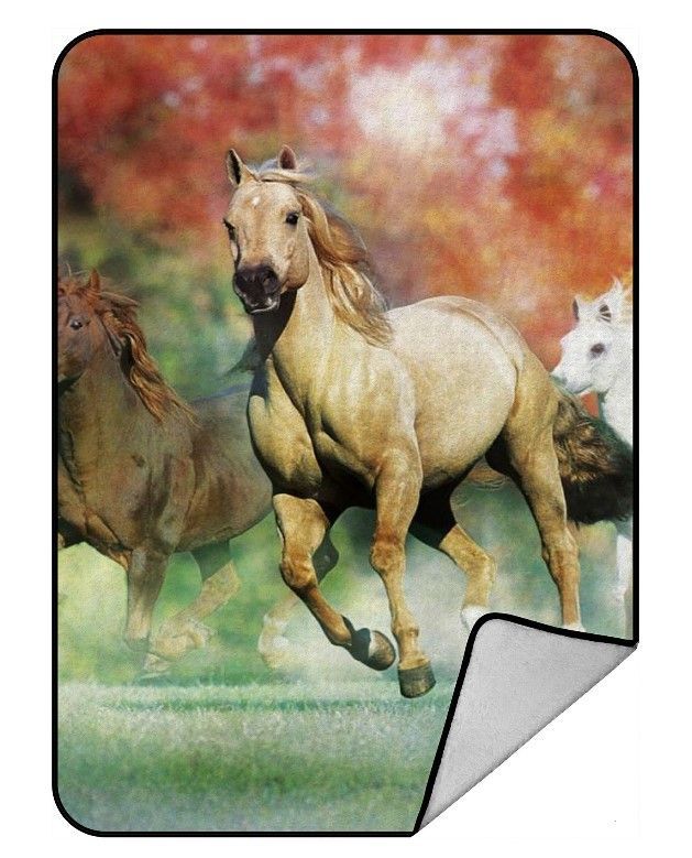 Running Horse Sherpa Fleece Blanket