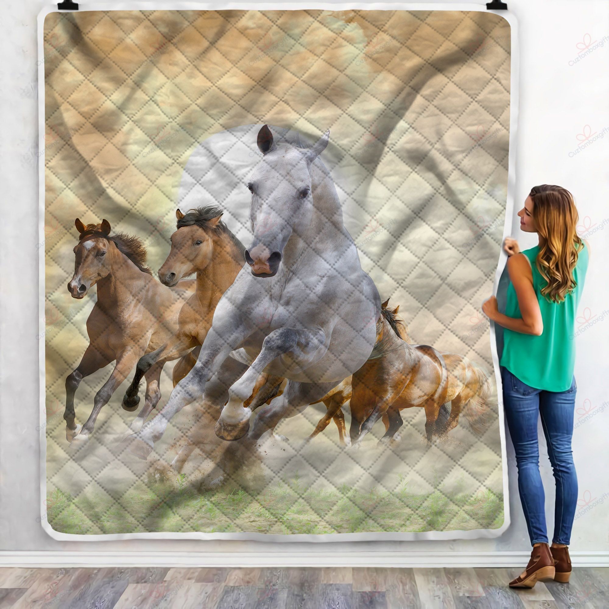 Running Horse Fleece Blanket