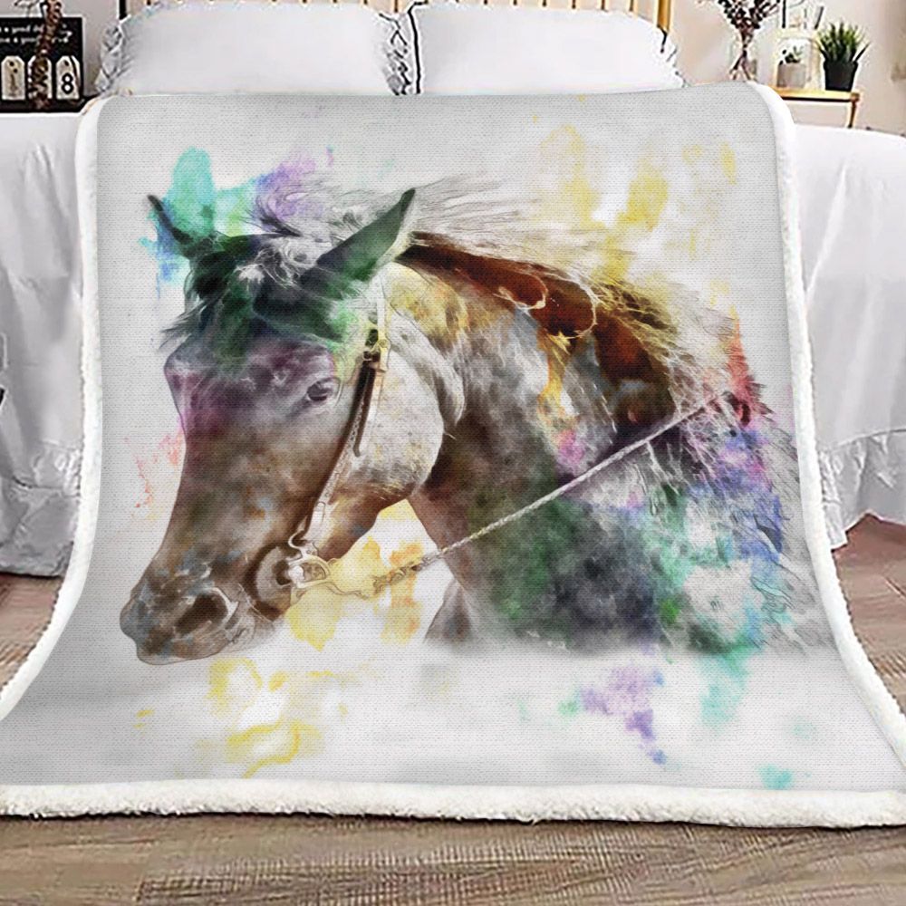 Running Horse Sherpa Fleece Blanket