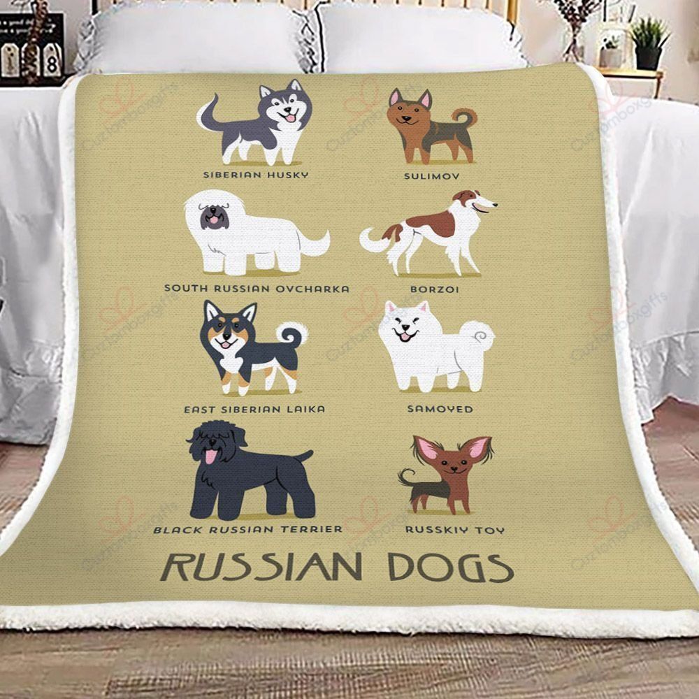 Russian Dogs Fleece Blanket