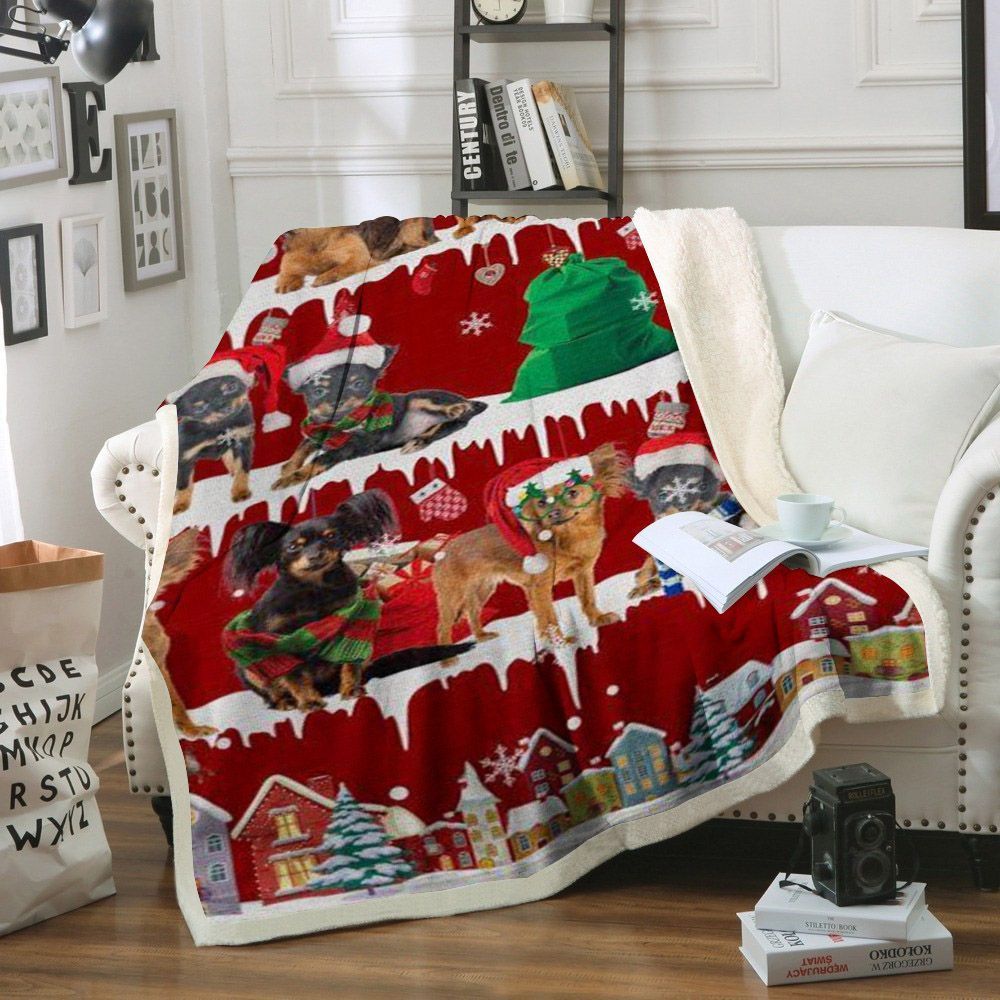 Russkiy Toy Snow Christmas Sherpa Fleece Blanket