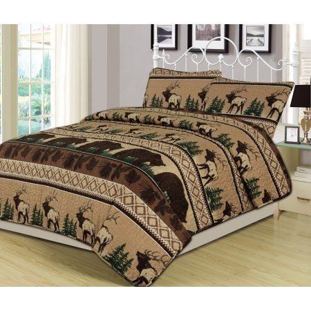 Rustic Moose Bear Bedding Set