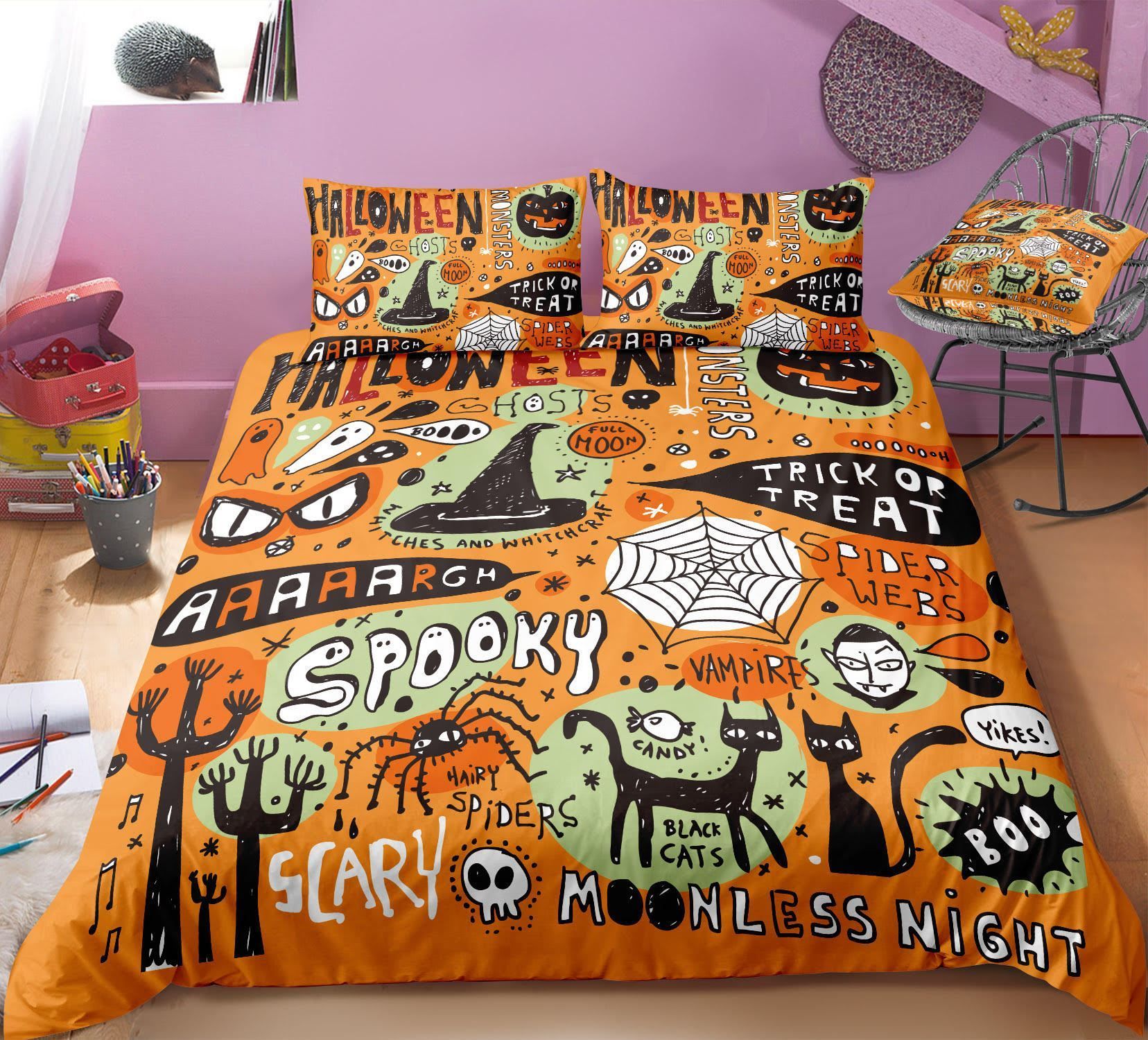 Sacrry Moonless Night Trick Or Treat Bedding Set