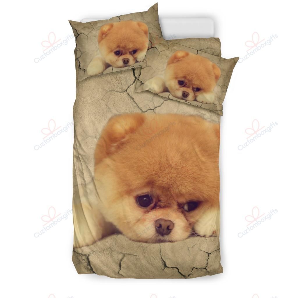 Sad Baby Pomeranian Printed Bedding Set