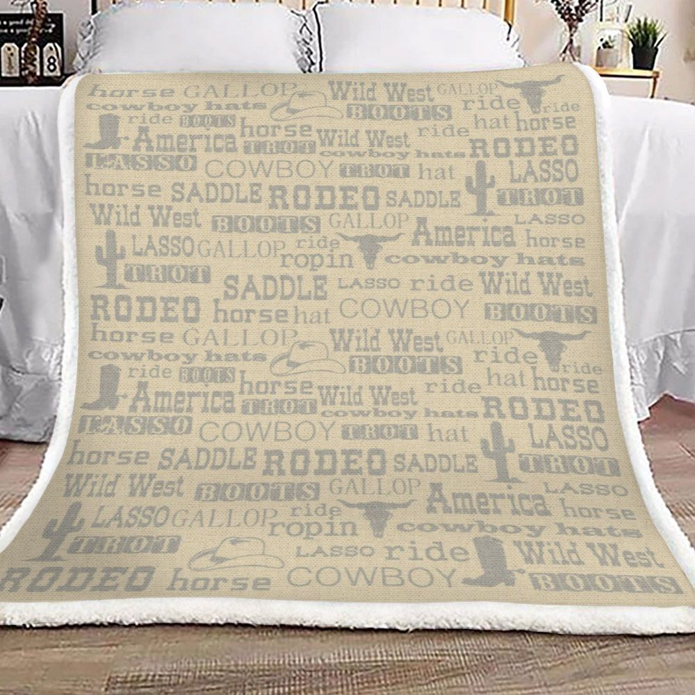 Saddle Up Cowboy Sherpa Fleece Blanket