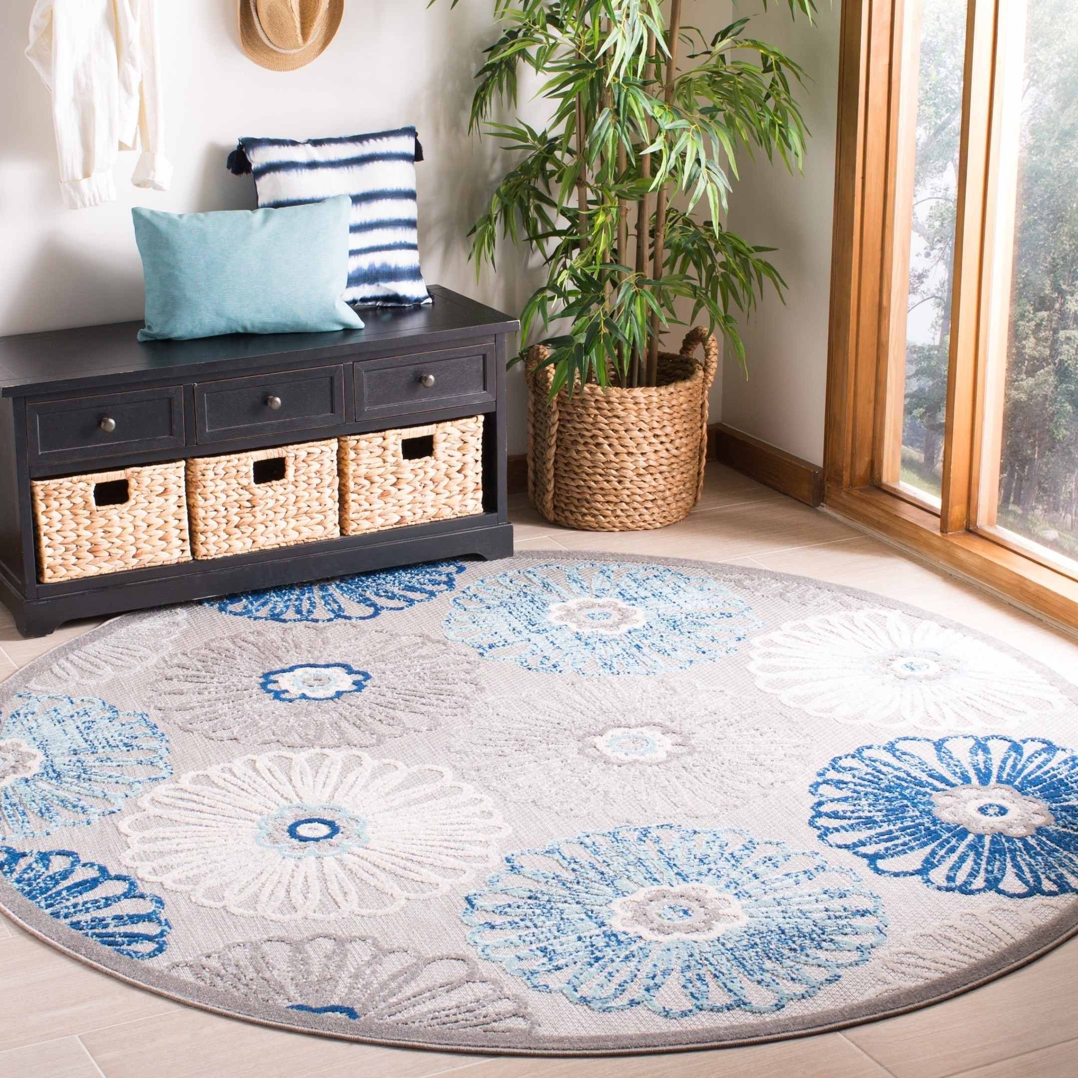 Safavieh Cabana Goldia Botanical Round Carpet