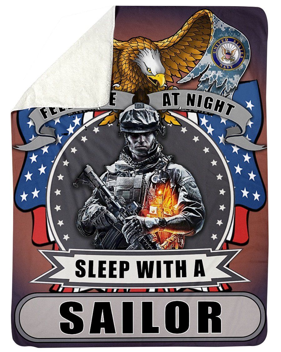 Sailor Feel Safe At Night Sleep Fleece Blanket Sherpa Blanket