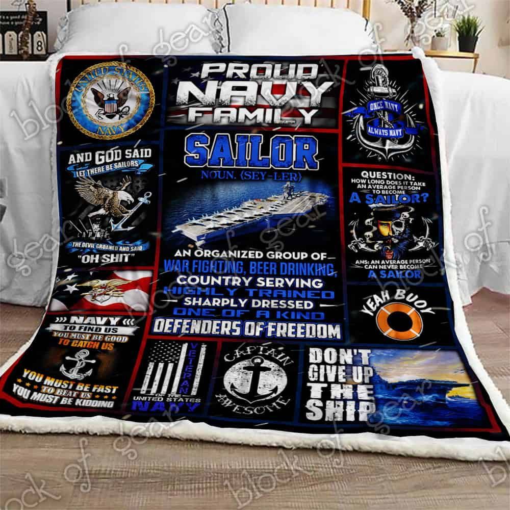 Sailor US Navy Fleece Blanket