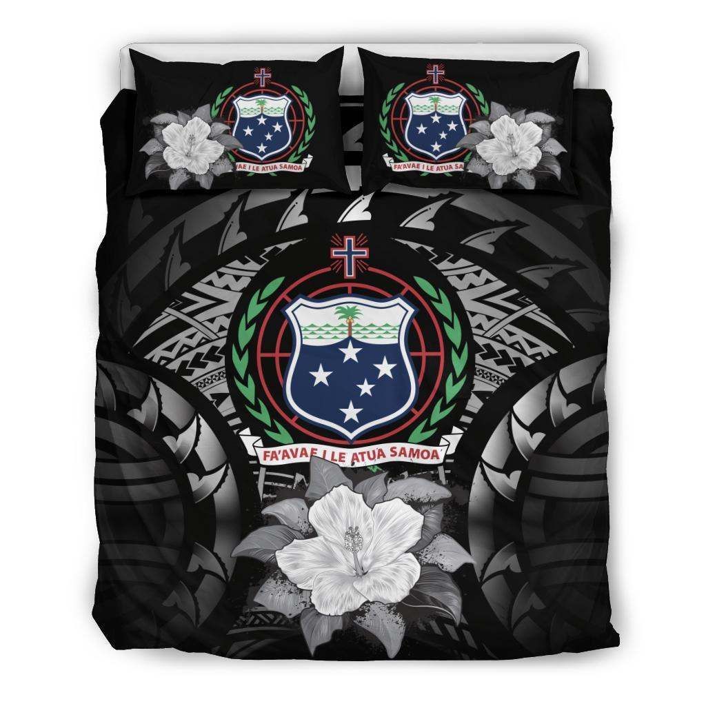 Samoa Gray Hibiscus Bedding Set