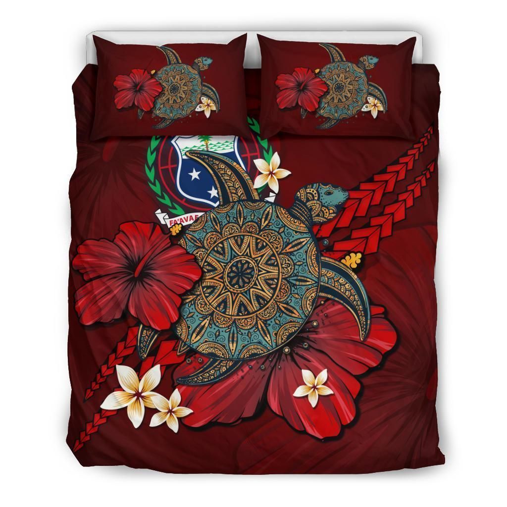 Samoa Red Turtle Tribal Bedding Set