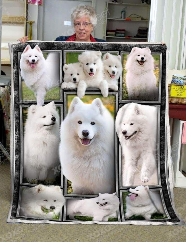 Samoyed Sherpa Fleece Blanket