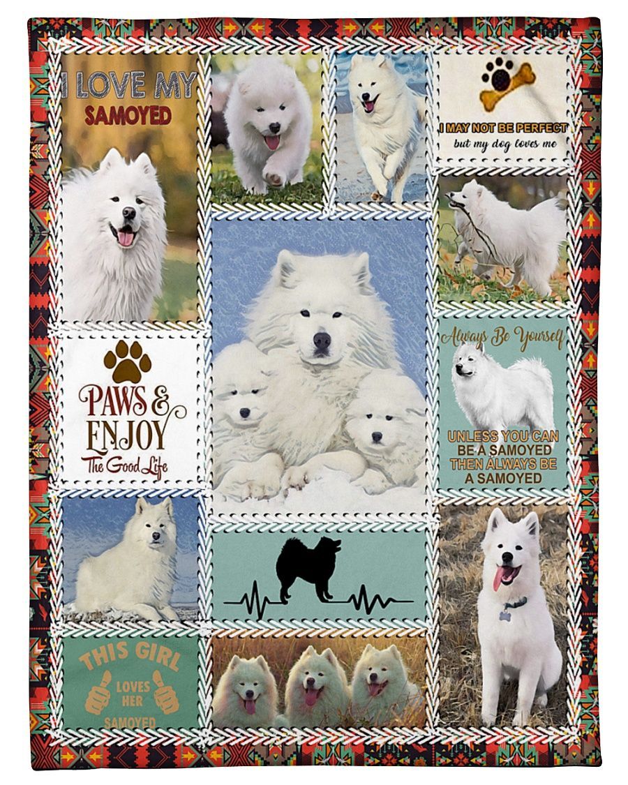 Samoyed Anatomy Gift For Dog Lovers Sherpa Fleece Blanket