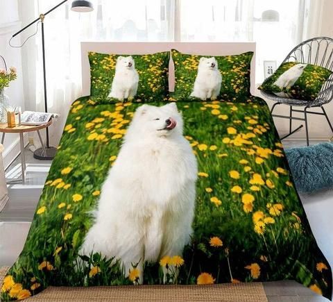 Samoyed Dog Smiling Bedding Set