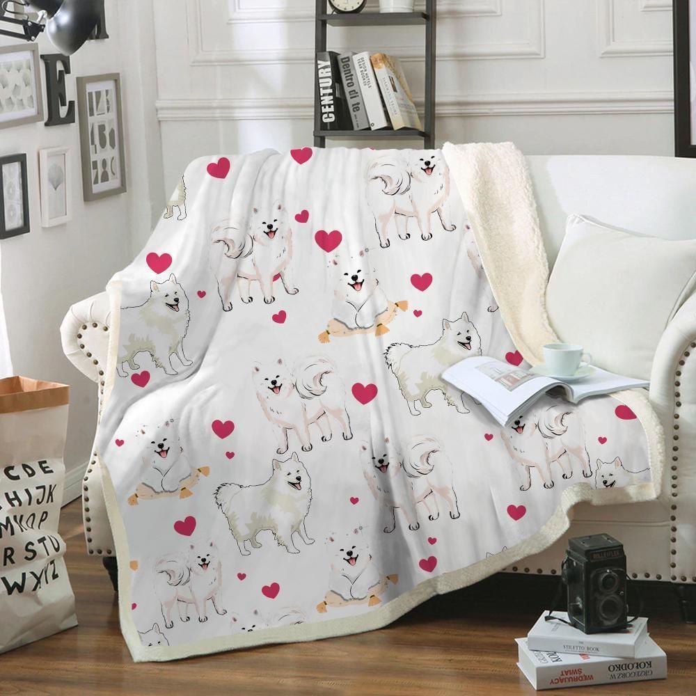 Samoyed Sherpa Fleece Blanket