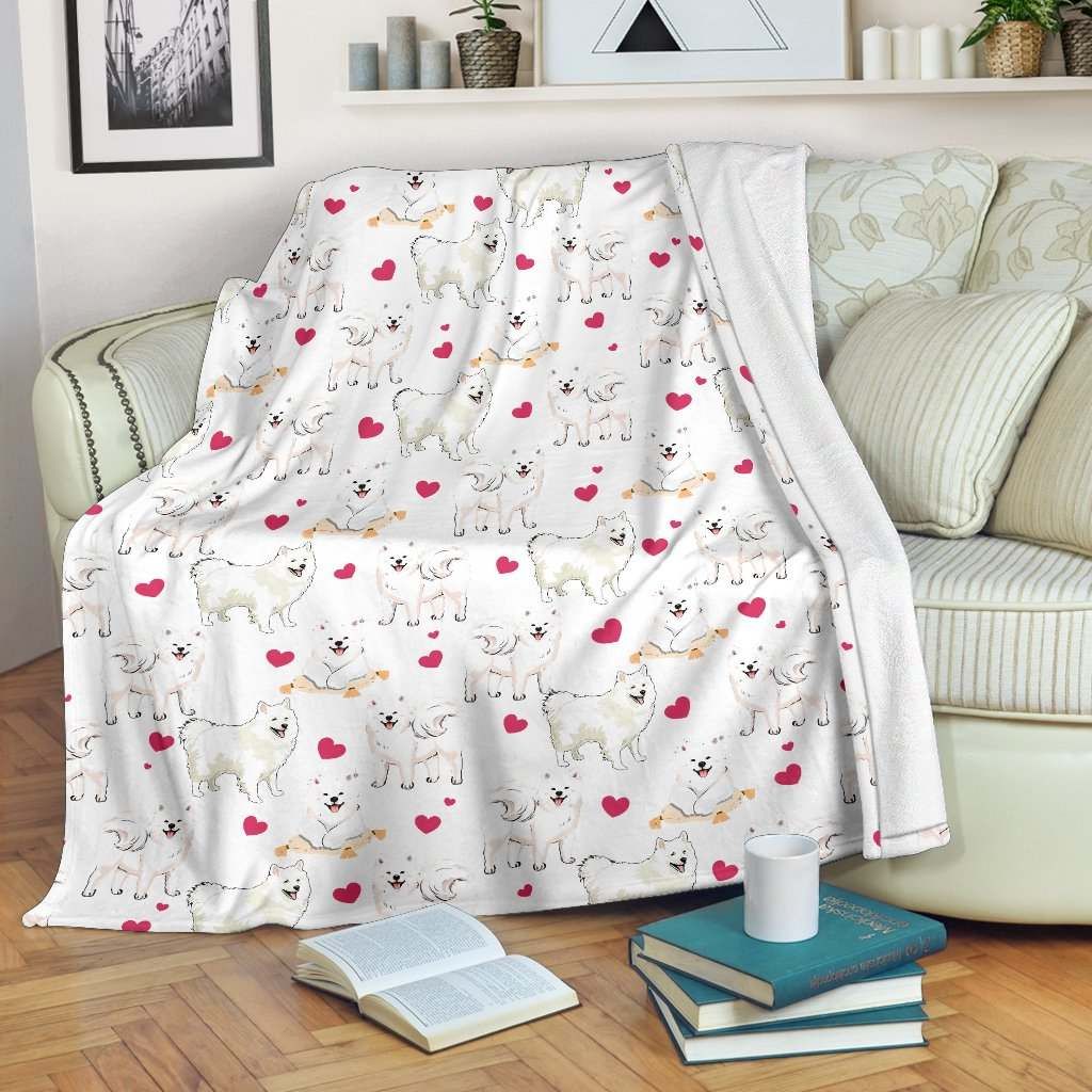 Samoyed Heart Blanket