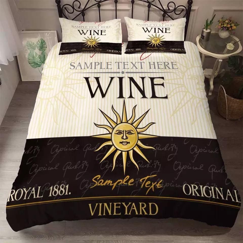 Sample Text Whiskey Wine Bedding Set