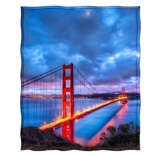 San Francisco Golden Gate Bridge Sherpa Fleece Blanket