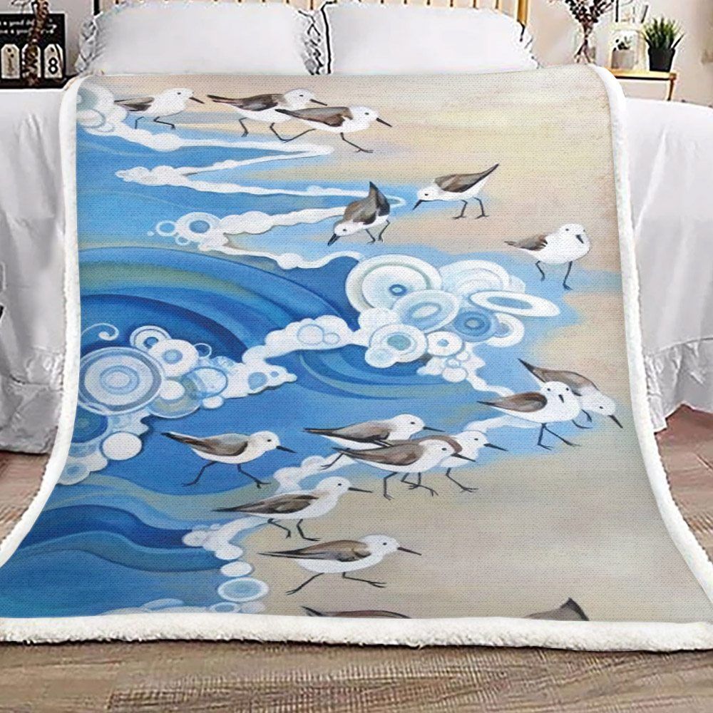 Sandpipers Sherpa Fleece Blanket