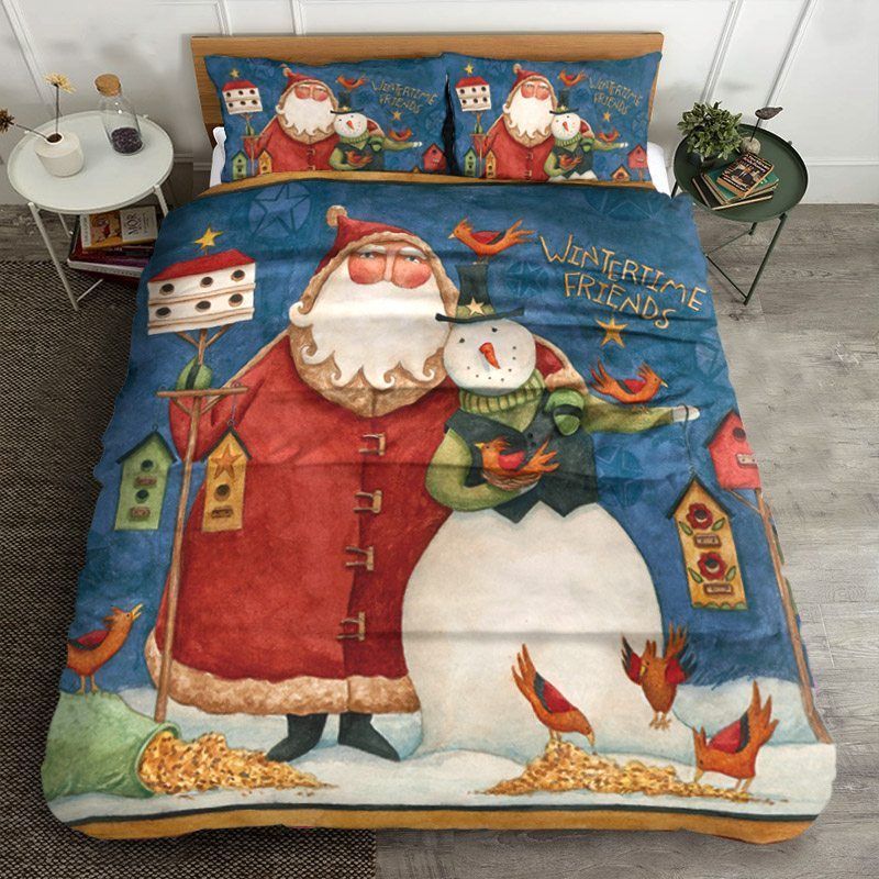 Santa And Snowman Bedding Set