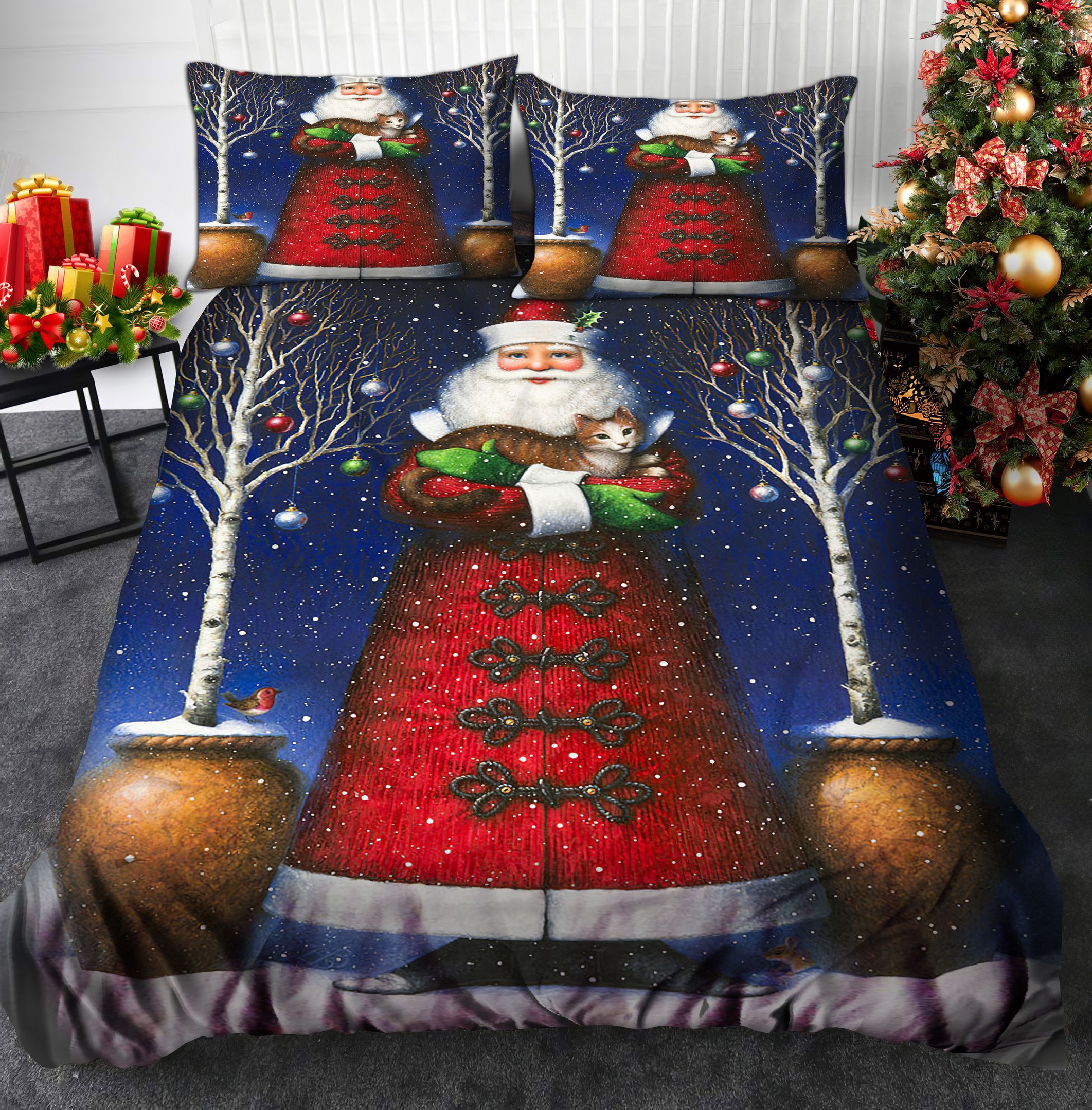 Santa Cat Bedding Set