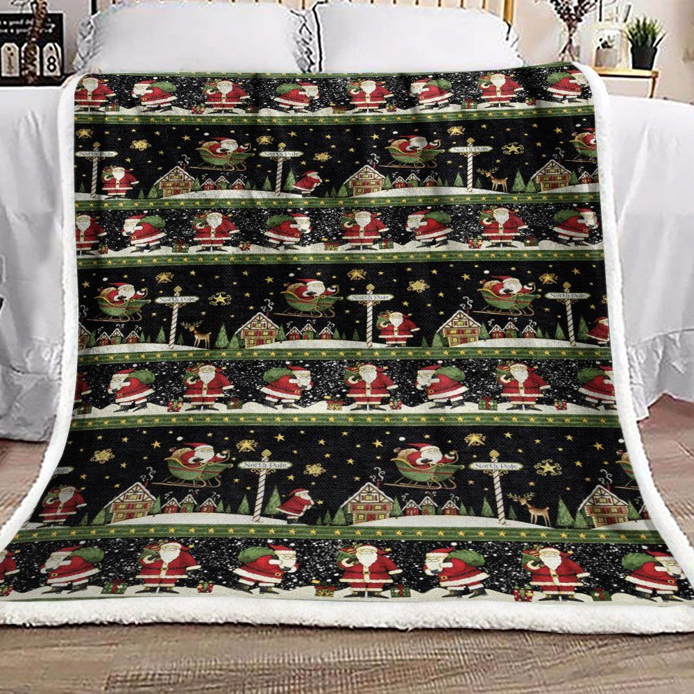 Santa Christmas Sherpa Fleece Blanket