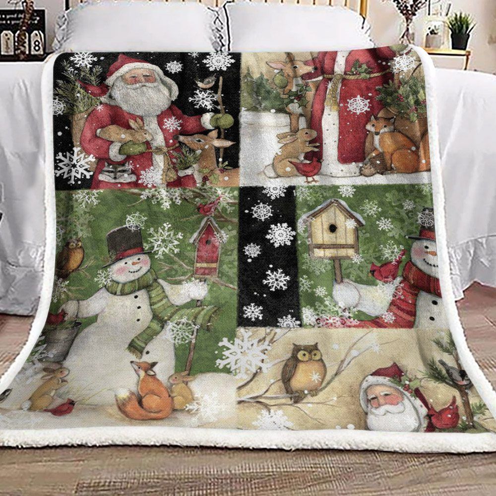Santa Christmas Sherpa Fleece Blanket