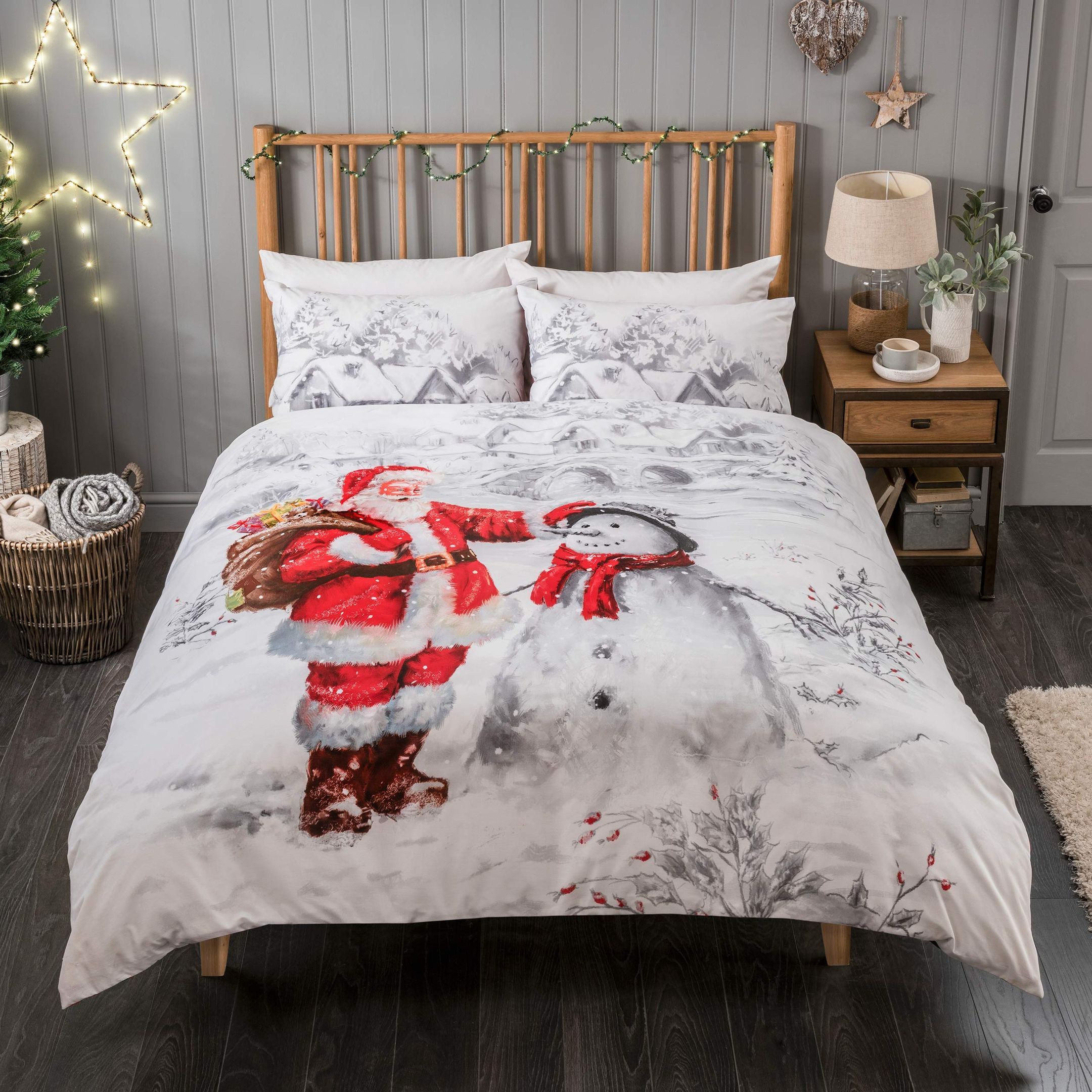 Santa Fosty Snowman Bedding Set
