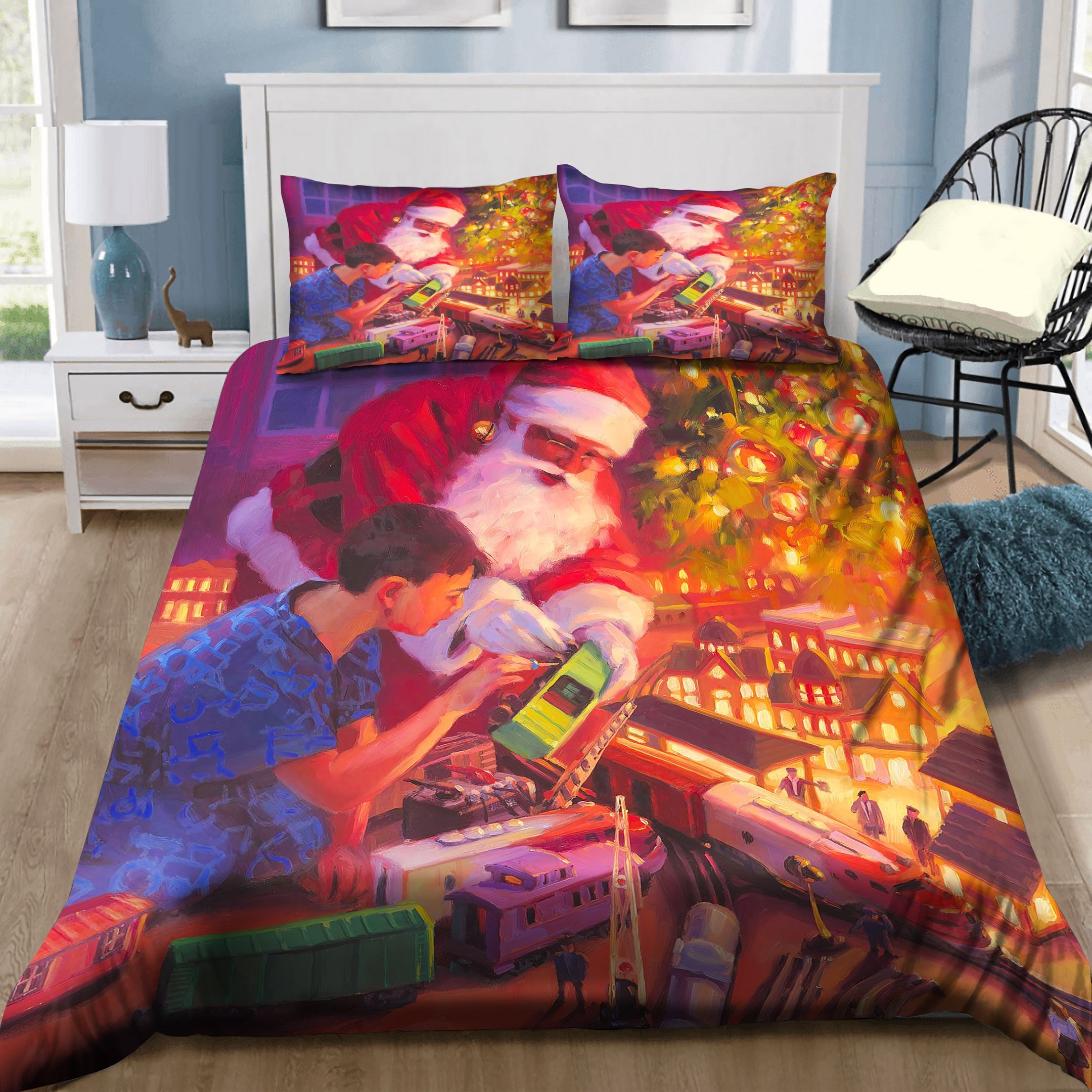 Santa Little Boy Merry Christmas Bedding Set