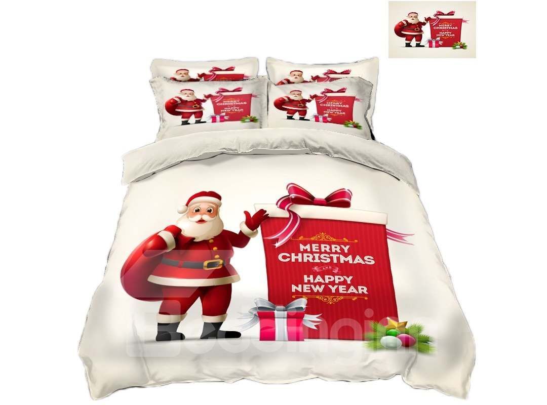 Santa Red Presents Bedding Set